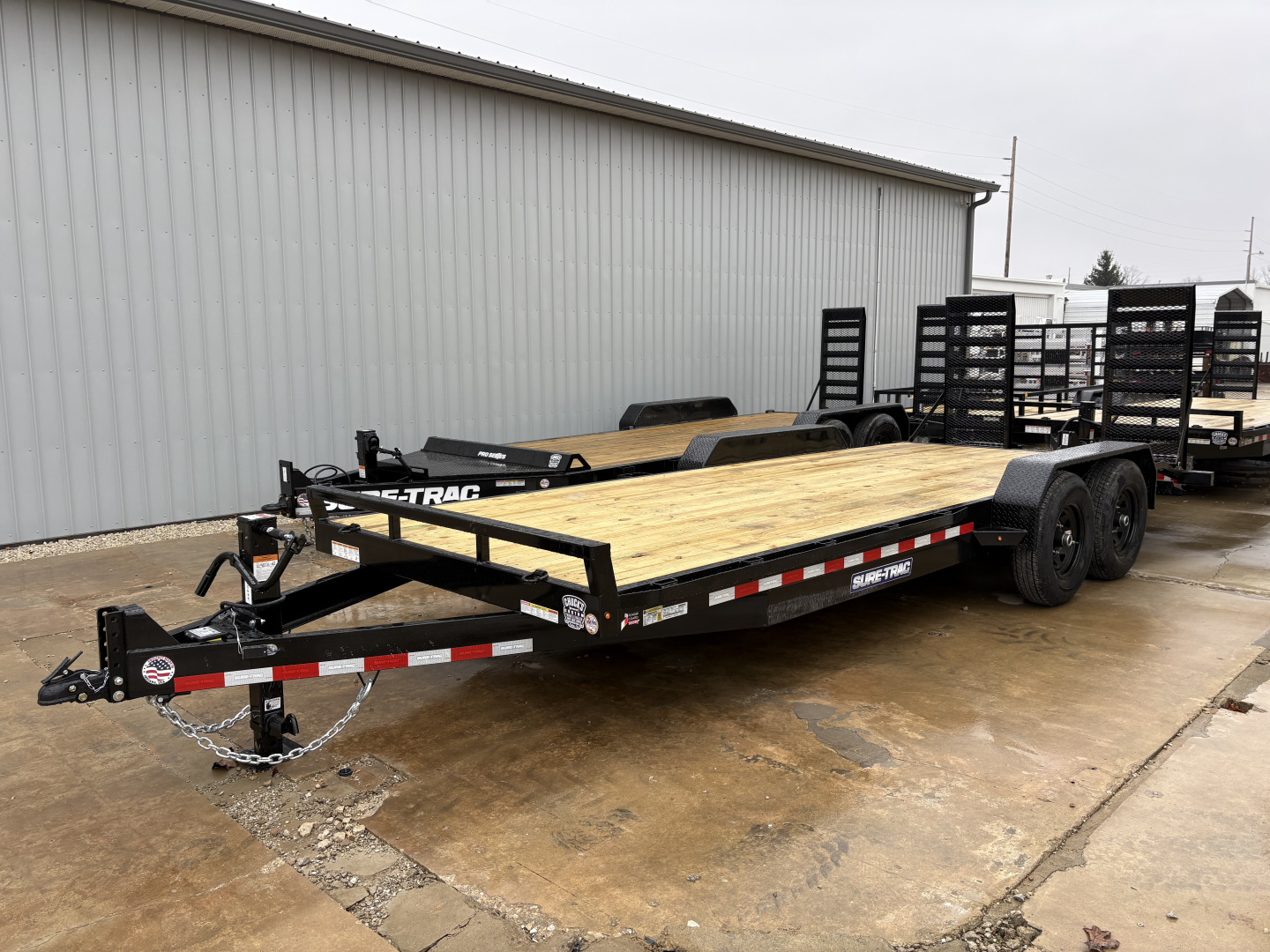 New 2026 Sure-Trac 7 x 20 (18+2) Equipment Trailer 14K W/24" WIDE MESH COVERED RAMPS Equipment Trailer
