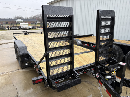 New 2026 Sure-Trac 7 x 20 (18+2) Equipment Trailer 14K W/24" WIDE MESH COVERED RAMPS Equipment Trailer