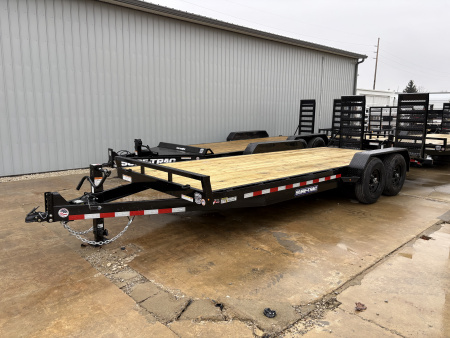 New 2026 Sure-Trac 7 x 20 (18+2) Equipment Trailer 14K W/24" WIDE MESH COVERED RAMPS Equipment Trailer