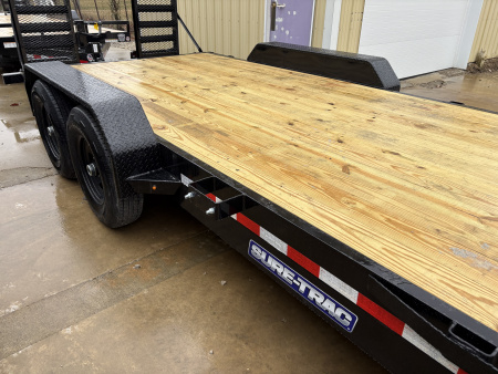 New 2026 Sure-Trac 7 x 20 (18+2) Equipment Trailer 14K W/24" WIDE MESH COVERED RAMPS Equipment Trailer