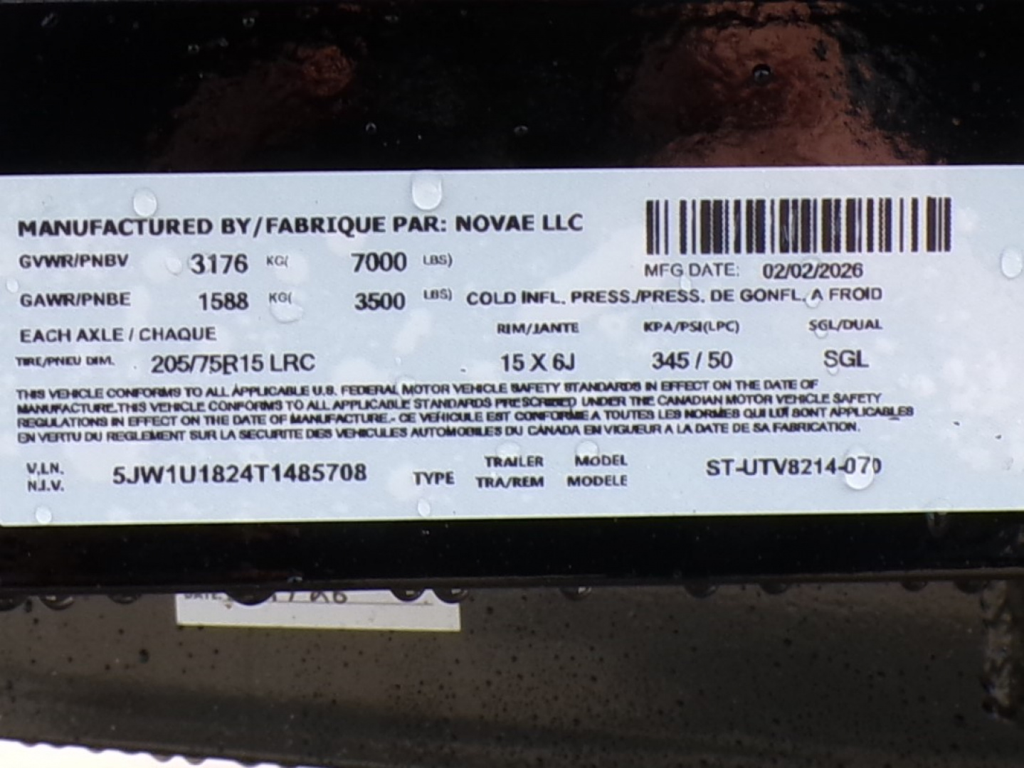 New 2026 Sure-Trac UTV8214-7K Utility Trailer