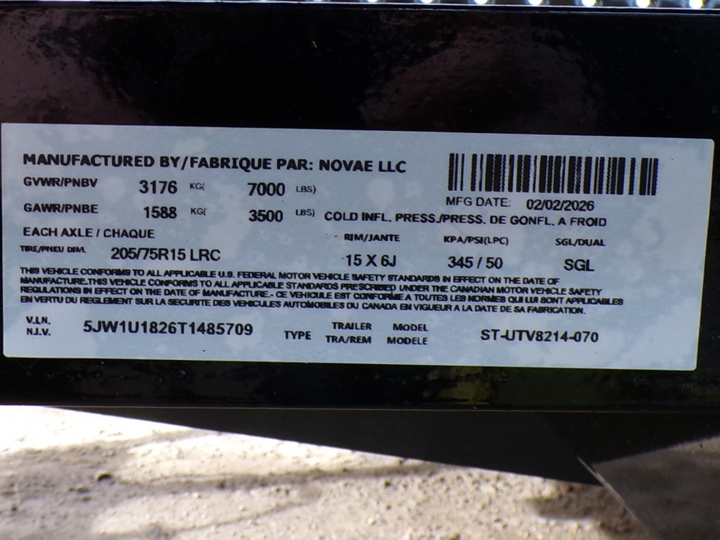 New 2026 Sure-Trac UTV8214-7K Utility Trailer