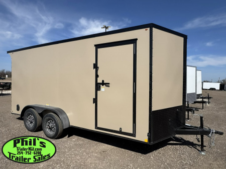 New 7X16 UPGRADED .080 EXTERIOR & REAR WING Cargo / Enclosed Trailer