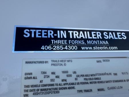 Used 2024 Trails West 3H GN CLASSIC WEEKENDER Horse Trailer