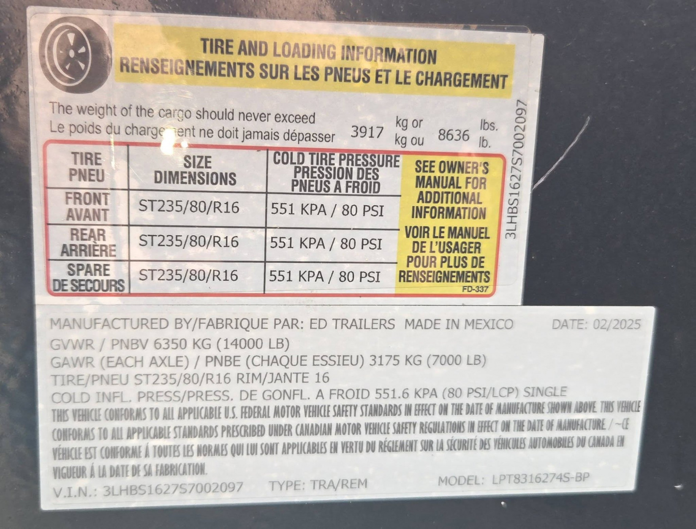 Used 2025 ED Trailers 7X14 Dump Trailer