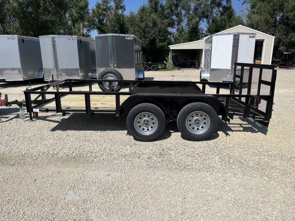 New 2026 Double A 77"x14' Tandem Dovetail Utility Trailer