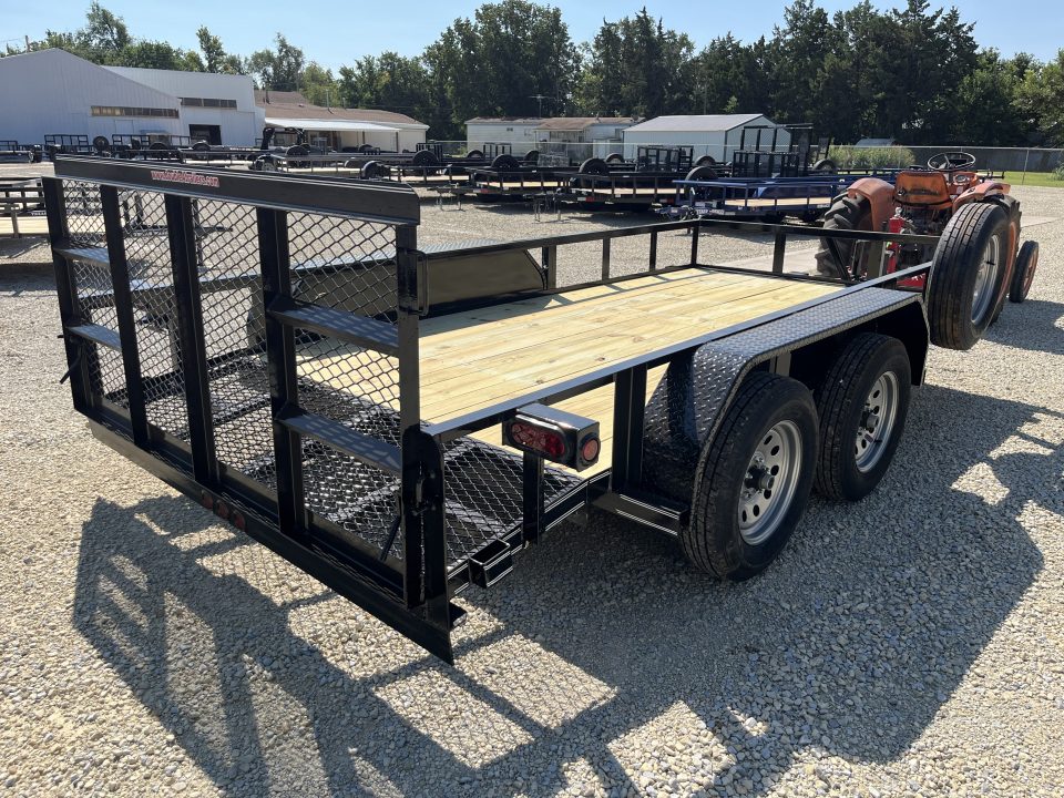 New 2026 Double A 77"x14' Tandem Dovetail Utility Trailer
