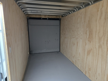 New 7 x 16 Car Mate AVALANCHE V-Nose Cargo Trailer, 7k GVWR ***White w/18" Extra Height, Ramp Door, Alum Wheels