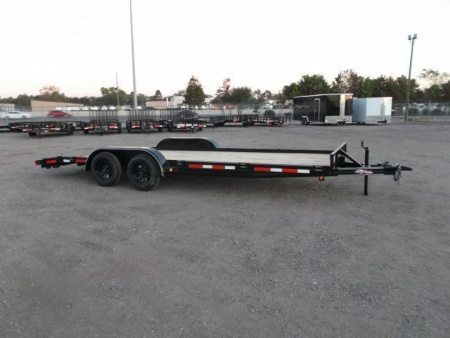 New 2026 Longhorn Trailers 83x20 7K Car Hauler / Racing Trailer / 2ft Dovetail / 5ft Stow Away Ramps / Brakes / LED Lights
