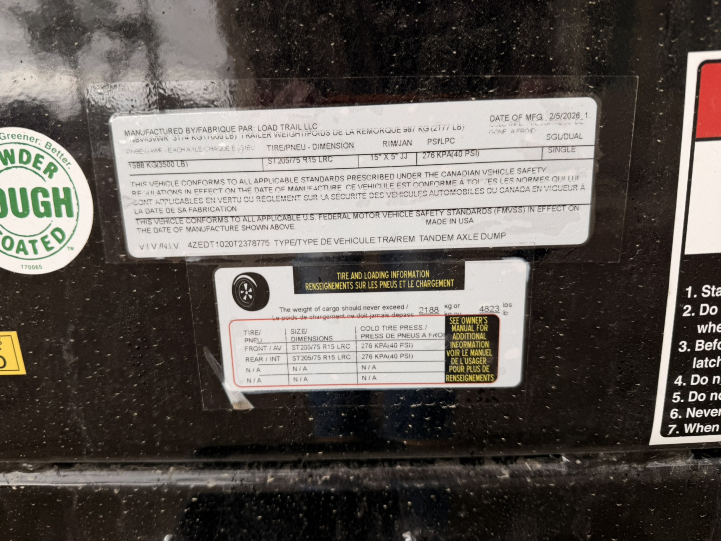 New 2026 Load Trail 5-10 Dump Ram Style 3.5K Axles