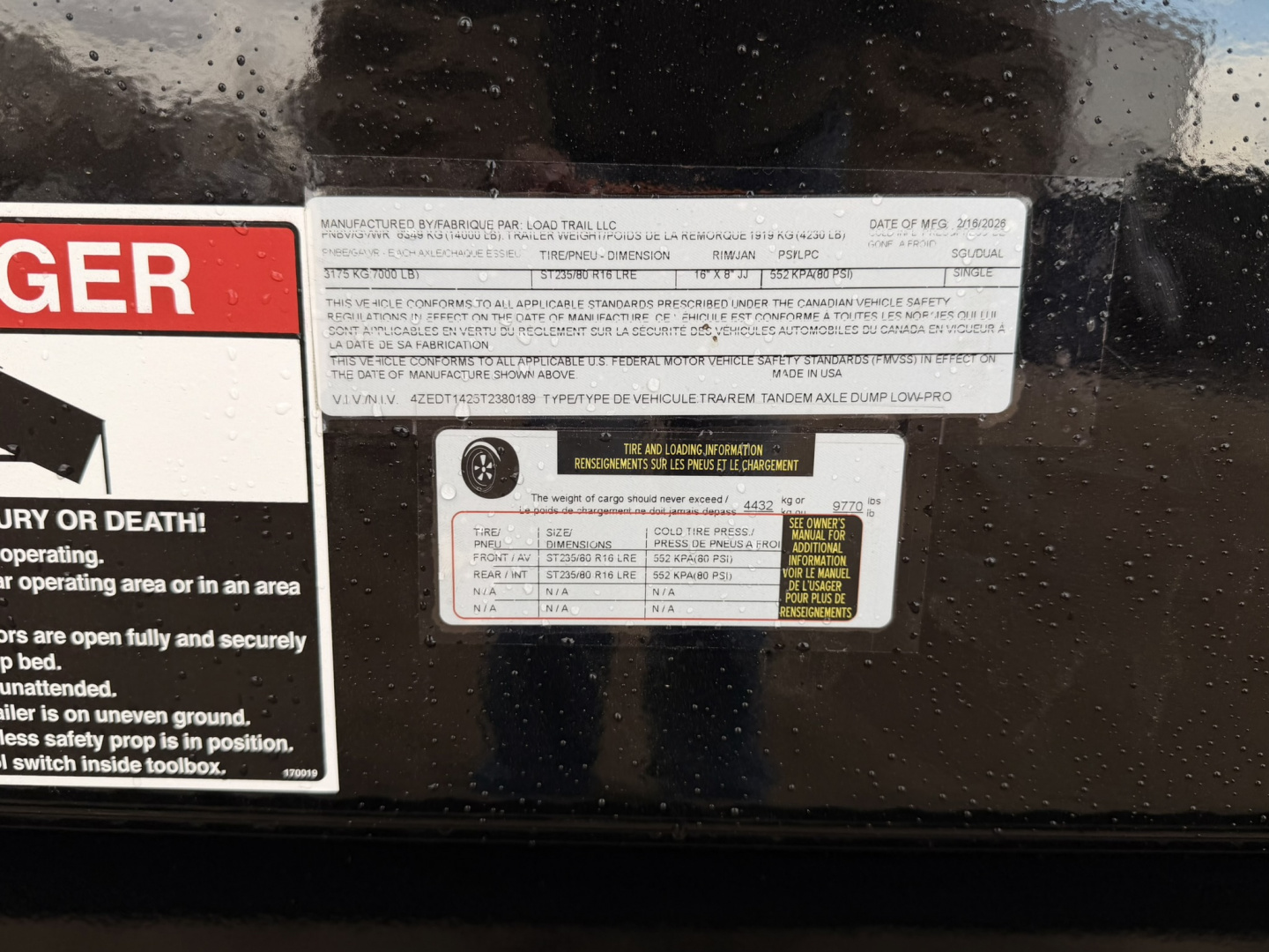 New 2026 Load Trail 7-14 Dump 7K Axles