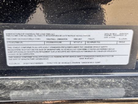 New 2026 Load Trail 7-14 Dump 7K Axles