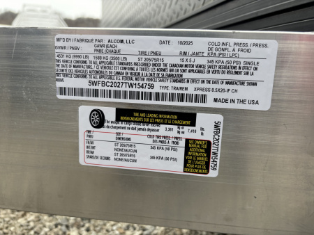 New 2026 (ALL ALUMINUM) High Country Xpress Trailers 8X20 Enclosed Trailer - Red/Black - Spread Axles - w/ Ramp - 9990# GVWR