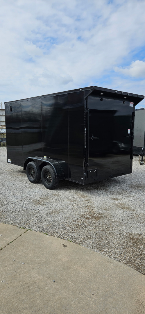 New 2026 Family Trailer 7x14 Tandem Axle Cargo / Enclosed Trailer - Screwless Exterior- Blackout Pkg- Rear Spoiler
