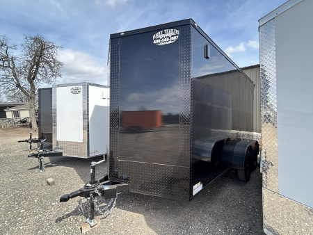 New 2026 Family Trailer 7x14 Tandem Axle Cargo / Enclosed Trailer - Screwless Exterior- Blackout Pkg- Rear Spoiler