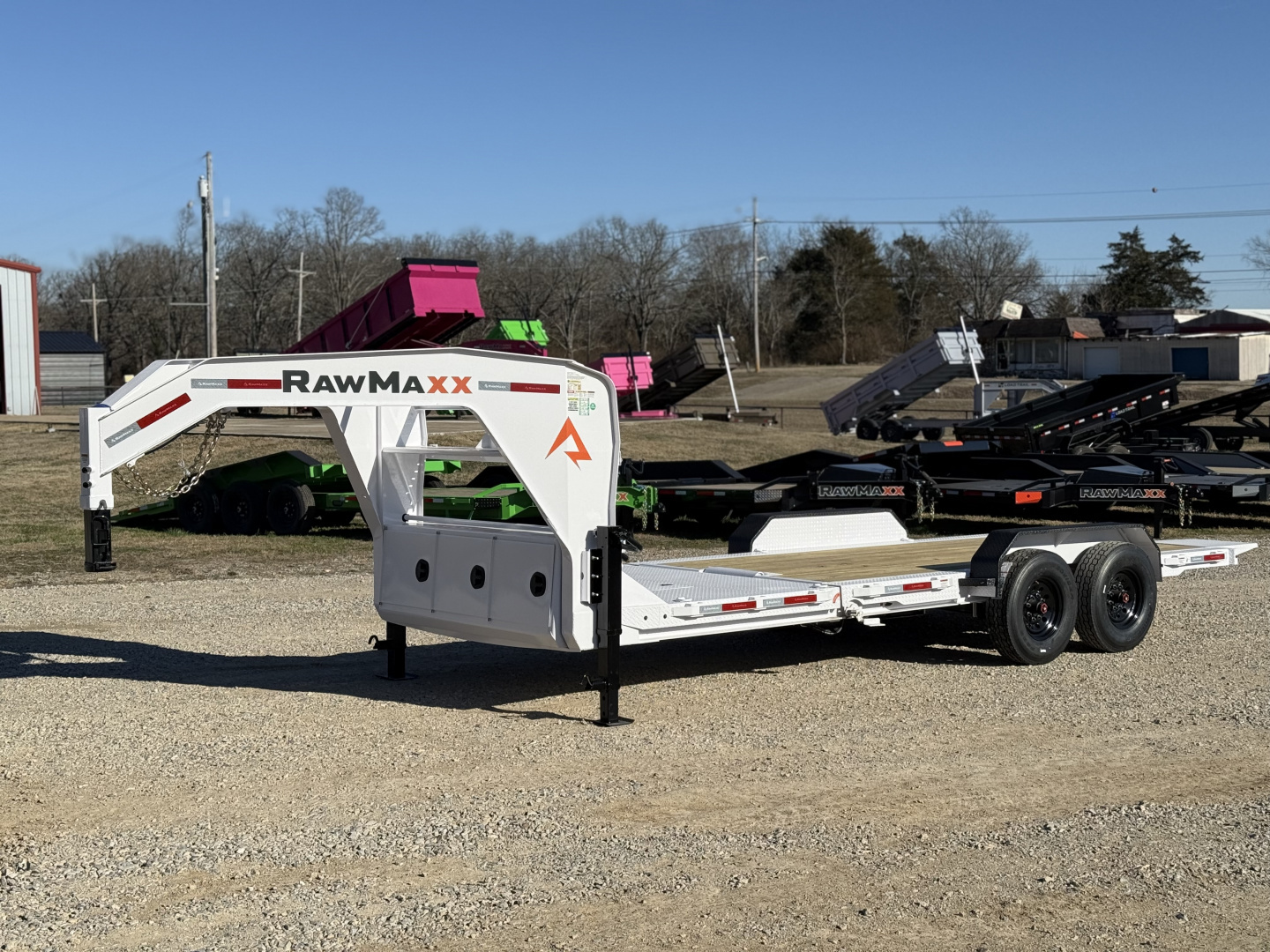 New 2026 RawMaxx G7X 83X22 Flatbed Trailer / 8" I-BEAM FRAME / CHAIN RACK / 14 PLY TIRES / TORSION SUSPENSION / 16K GVWR