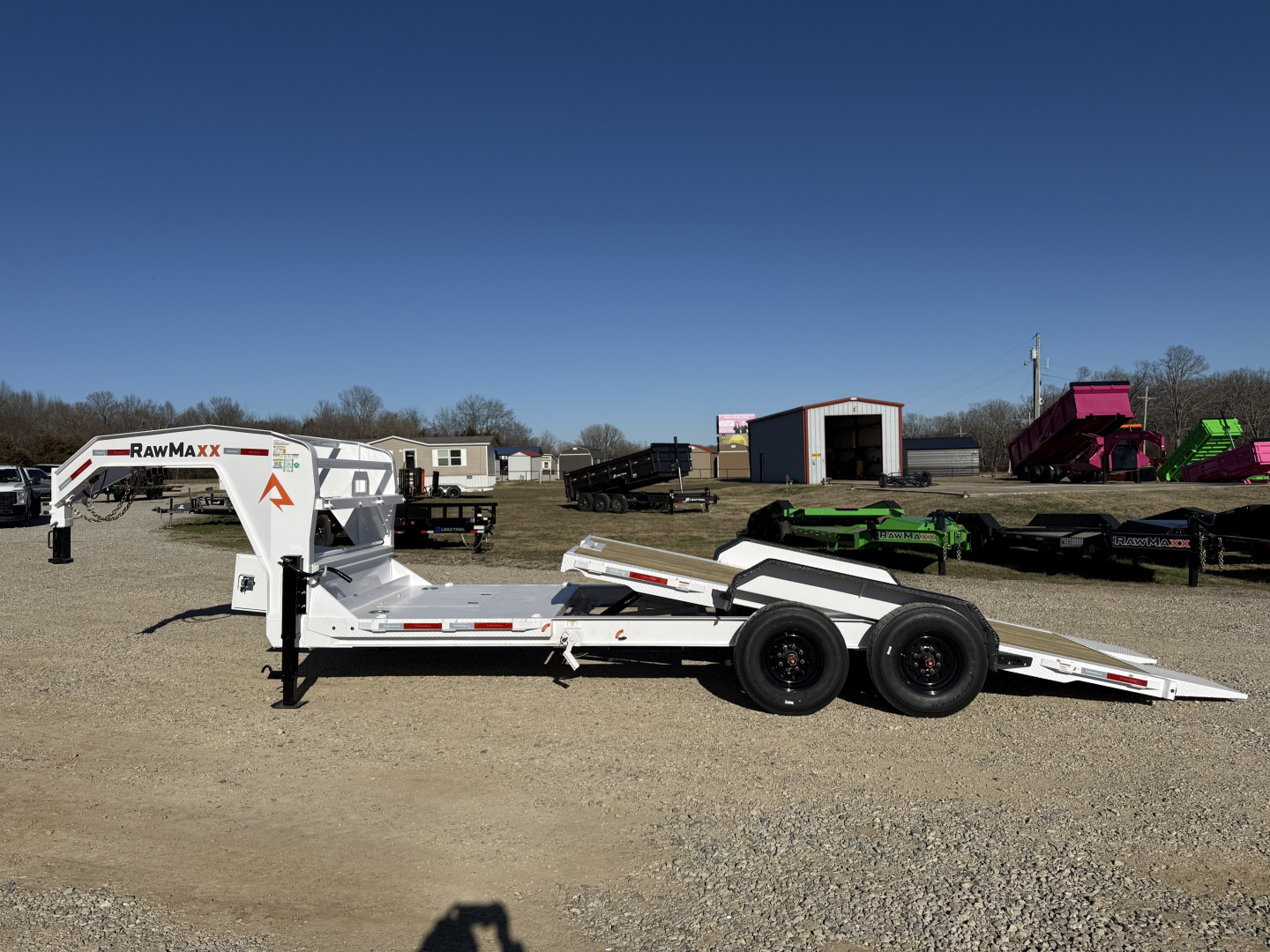 New 2026 RawMaxx G7X 83X22 Flatbed Trailer / 8" I-BEAM FRAME / CHAIN RACK / 14 PLY TIRES / TORSION SUSPENSION / 16K GVWR