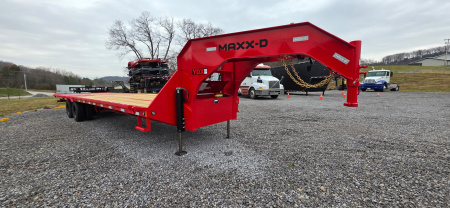 New 2026 MAXX-D YDX 12 TON 22+12 ADJ SUSP HYDR JACKS GOOSENECK Equipment Trailer