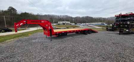 New 2026 MAXX-D YDX 12 TON 22+12 ADJ SUSP HYDR JACKS GOOSENECK Equipment Trailer