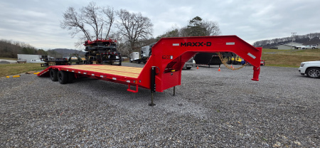 New 2026 MAXX-D YDX 12 TON 22+12 ADJ SUSP HYDR JACKS GOOSENECK Equipment Trailer