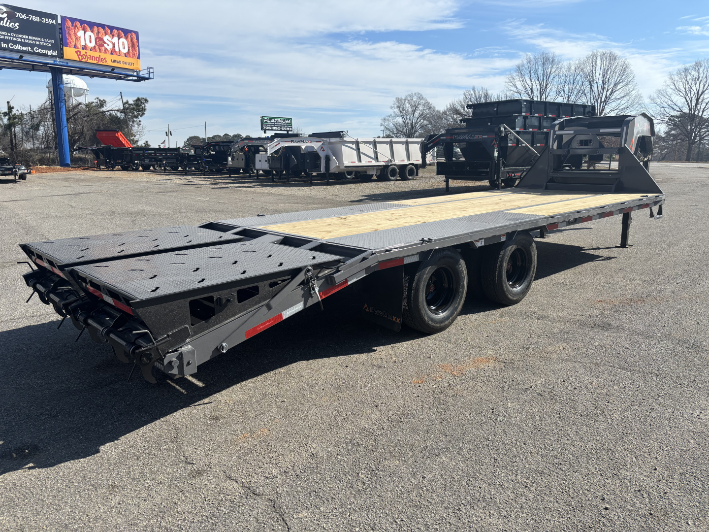 New 2026 RawMaxx FDX 102X25 Flatbed Trailer / 14 PLY / 25990K GVWR / MEGA RAMPS