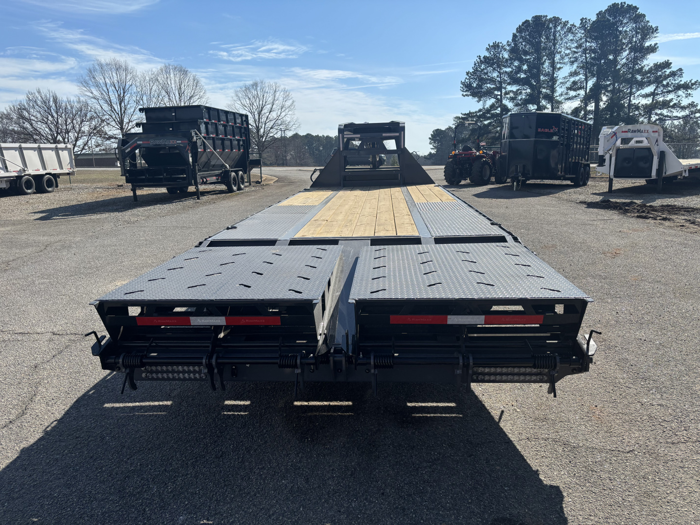 New 2026 RawMaxx FDX 102X25 Flatbed Trailer / 14 PLY / 25990K GVWR / MEGA RAMPS