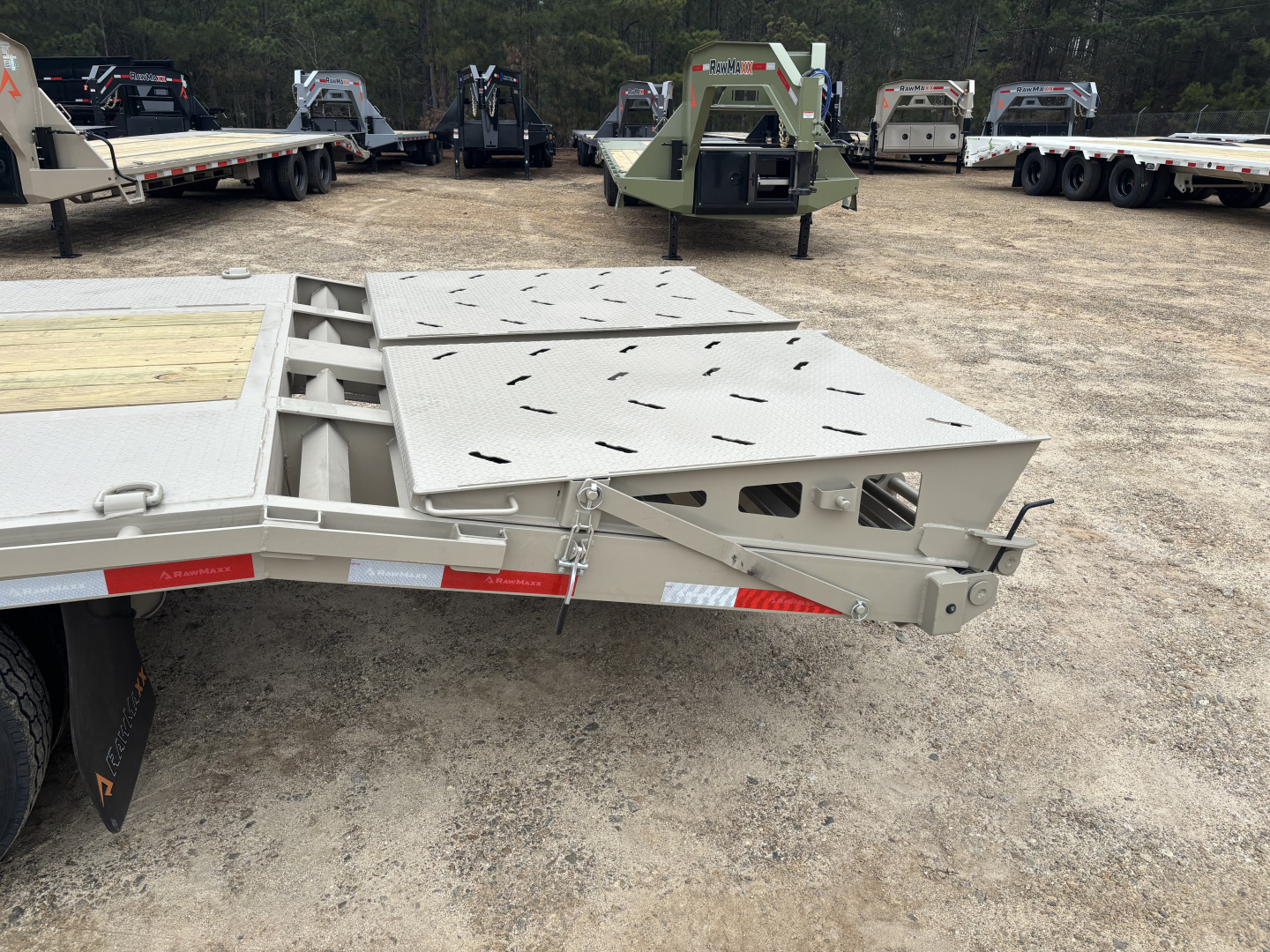 New 2026 RawMaxx FDX 102X30 Flatbed Trailer / 12" OC / MAXX RAMPS / BRIDGE FRAME / TORQUE TUBE / CHAIN RACK / 14 PLY TIRES / ELEC - HYD BRAKES / 25.99K GVWR