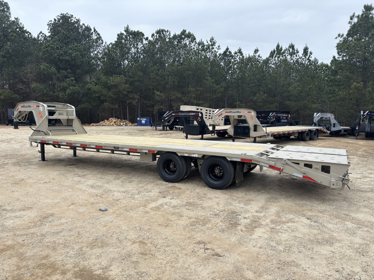 New 2026 RawMaxx FDX 102X30 Flatbed Trailer / 12" OC / MAXX RAMPS / BRIDGE FRAME / TORQUE TUBE / CHAIN RACK / 14 PLY TIRES / ELEC - HYD BRAKES / 25.99K GVWR