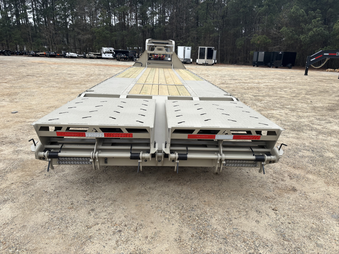 New 2026 RawMaxx FDX 102X30 Flatbed Trailer / 12" OC / MAXX RAMPS / BRIDGE FRAME / TORQUE TUBE / CHAIN RACK / 14 PLY TIRES / ELEC - HYD BRAKES / 25.99K GVWR