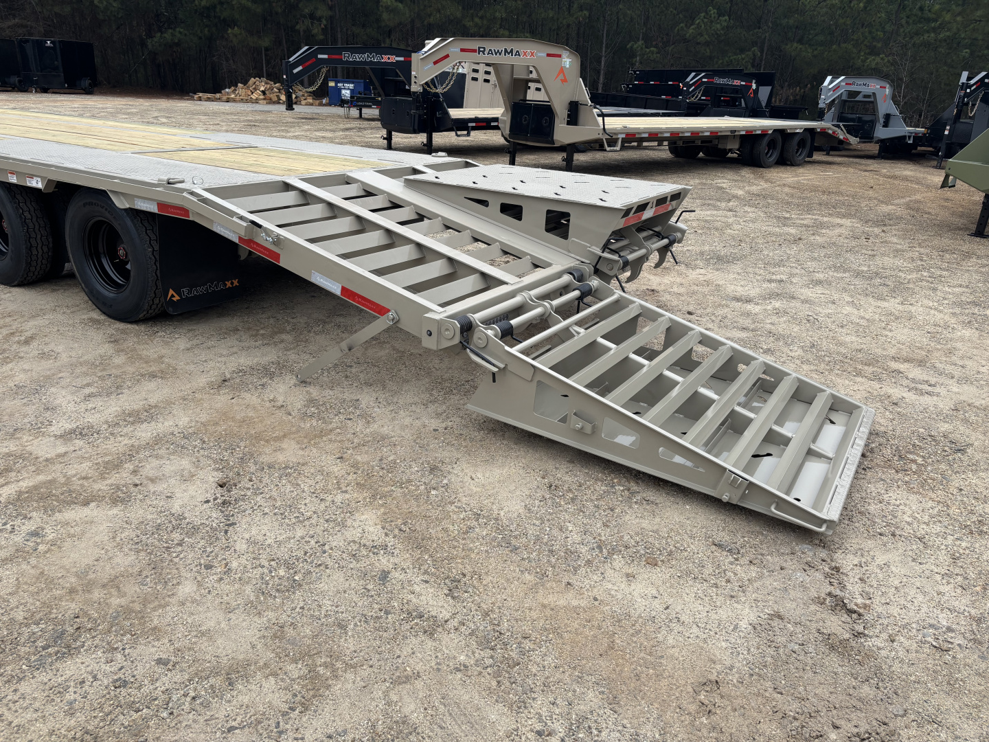 New 2026 RawMaxx FDX 102X30 Flatbed Trailer / 12" OC / MAXX RAMPS / BRIDGE FRAME / TORQUE TUBE / CHAIN RACK / 14 PLY TIRES / ELEC - HYD BRAKES / 25.99K GVWR