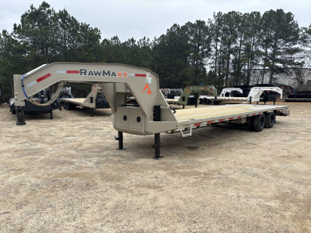 New 2026 RawMaxx FDX 102X30 Flatbed Trailer / 12  OC / MAXX RAMPS / BRIDGE FRAME / TORQUE TUBE / CHAIN RACK / 14 PLY TIRES / ELEC - HYD BRAKES / 25.99K GVWR