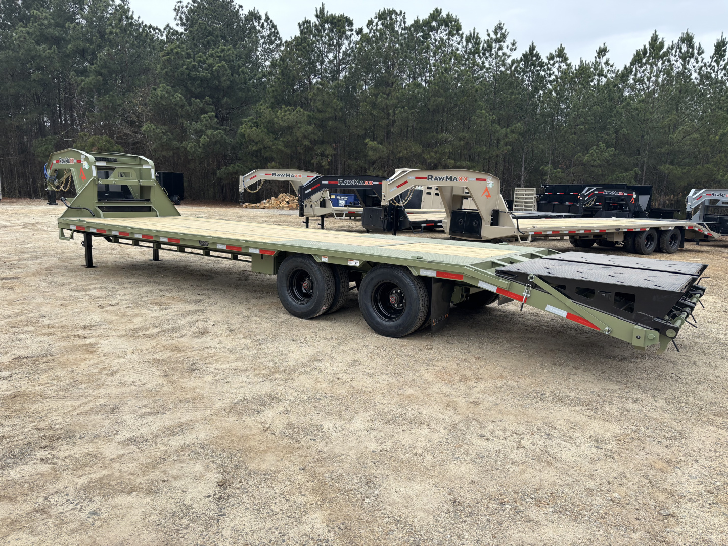 New 2026 RawMaxx FDX 102X30 Flatbed Trailer / 12" OC / MAXX RAMPS / BRIDGE FRAME / TORQUE TUBE / CHAIN RACK / 14 PLY TIRES / ELEC - HYD BRAKES / 25.99K GVWR