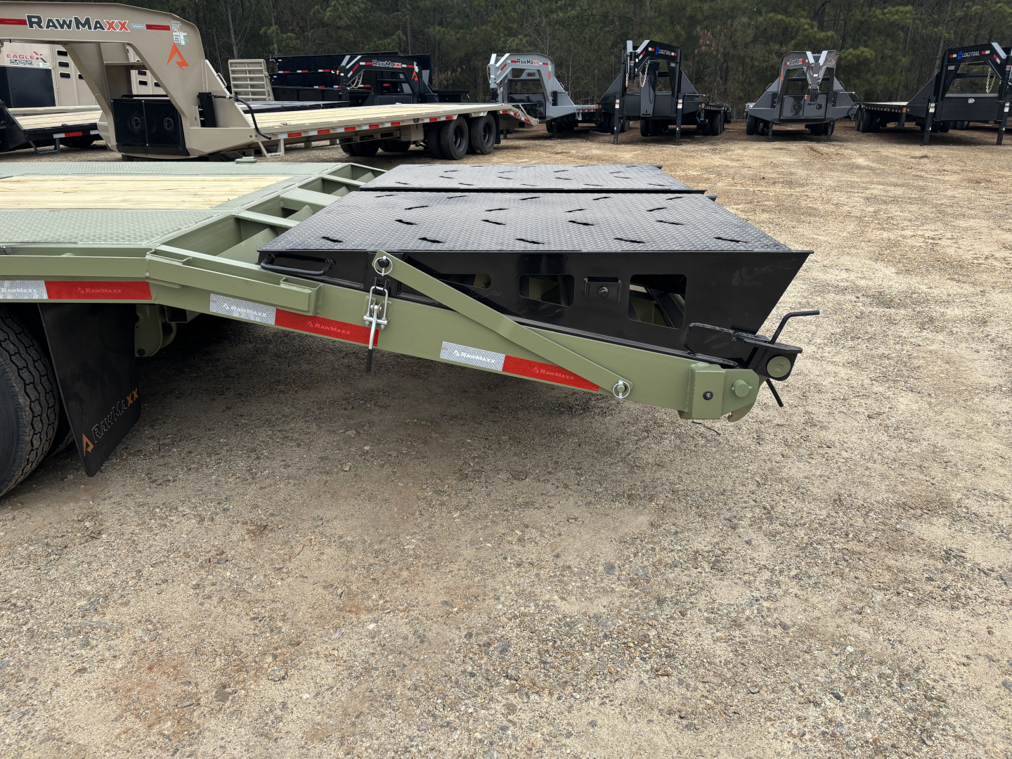 New 2026 RawMaxx FDX 102X30 Flatbed Trailer / 12" OC / MAXX RAMPS / BRIDGE FRAME / TORQUE TUBE / CHAIN RACK / 14 PLY TIRES / ELEC - HYD BRAKES / 25.99K GVWR