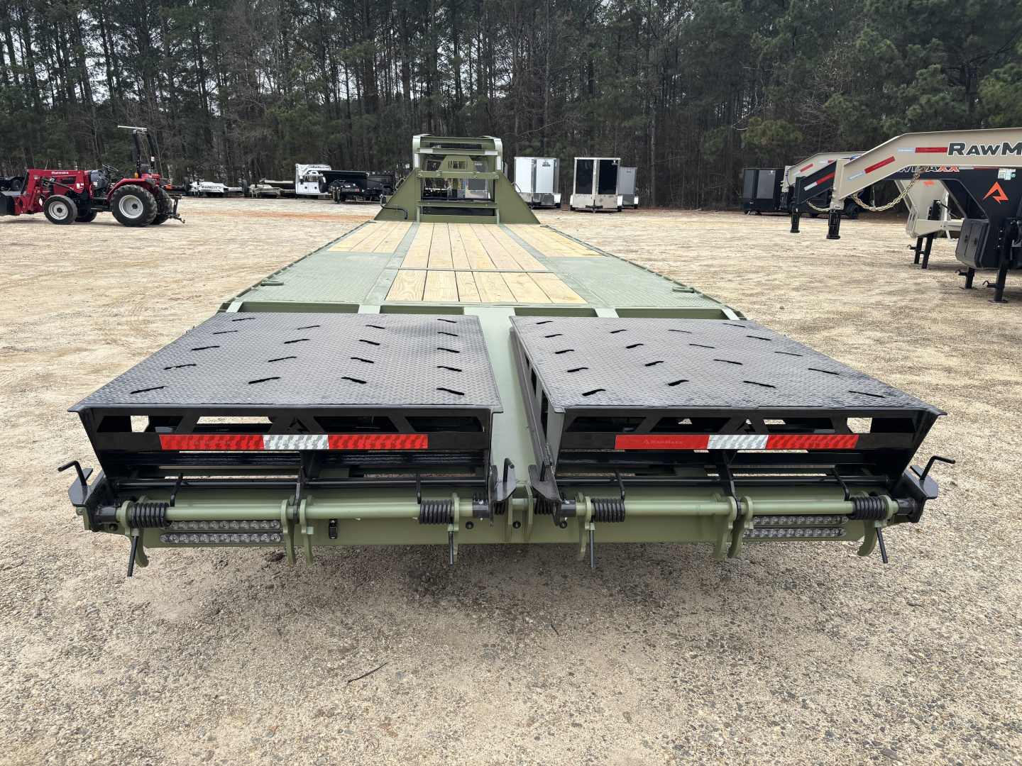 New 2026 RawMaxx FDX 102X30 Flatbed Trailer / 12" OC / MAXX RAMPS / BRIDGE FRAME / TORQUE TUBE / CHAIN RACK / 14 PLY TIRES / ELEC - HYD BRAKES / 25.99K GVWR