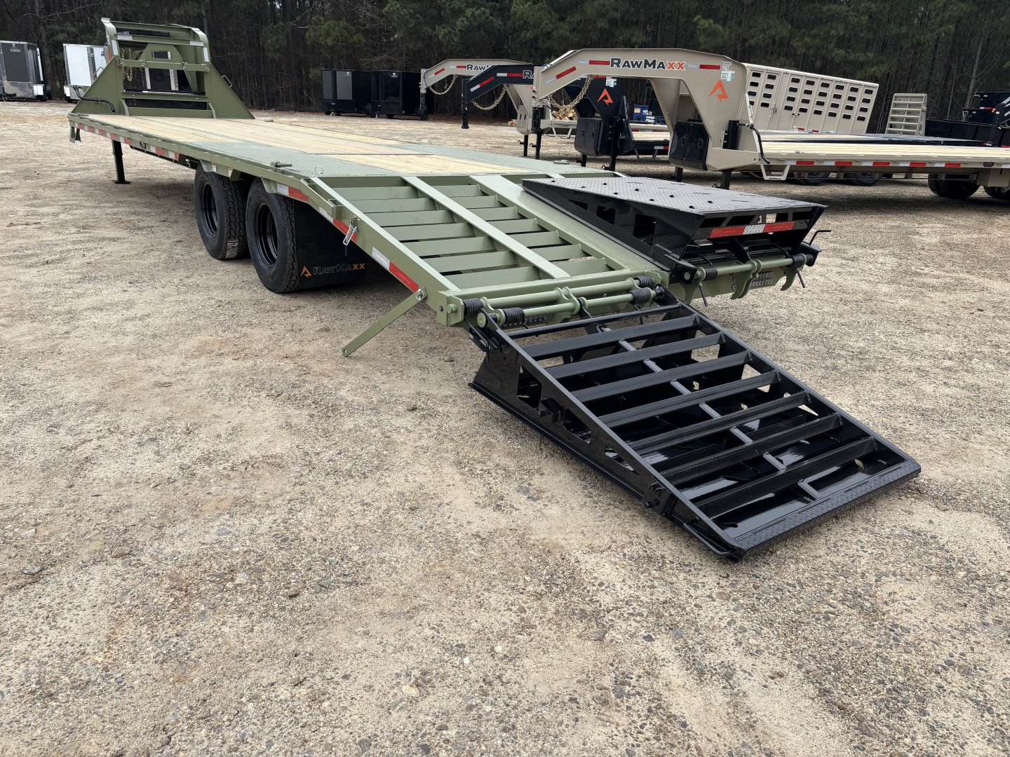 New 2026 RawMaxx FDX 102X30 Flatbed Trailer / 12" OC / MAXX RAMPS / BRIDGE FRAME / TORQUE TUBE / CHAIN RACK / 14 PLY TIRES / ELEC - HYD BRAKES / 25.99K GVWR