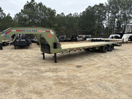 New 2026 RawMaxx FDX 102X30 Flatbed Trailer / 12  OC / MAXX RAMPS / BRIDGE FRAME / TORQUE TUBE / CHAIN RACK / 14 PLY TIRES / ELEC - HYD BRAKES / 25.99K GVWR