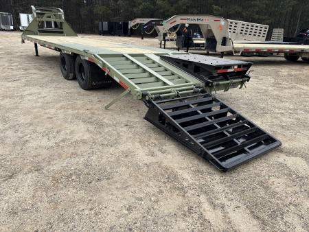 New 2026 RawMaxx FDX 102X30 Flatbed Trailer / 12" OC / MAXX RAMPS / BRIDGE FRAME / TORQUE TUBE / CHAIN RACK / 14 PLY TIRES / ELEC - HYD BRAKES / 25.99K GVWR