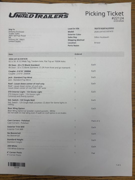 New 2026 United Trailers UXT8.5X18TA70 Cargo / Enclosed Trailer