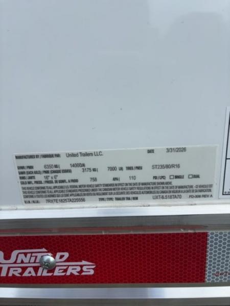 New 2026 United Trailers UXT8.5X18TA70 Cargo / Enclosed Trailer