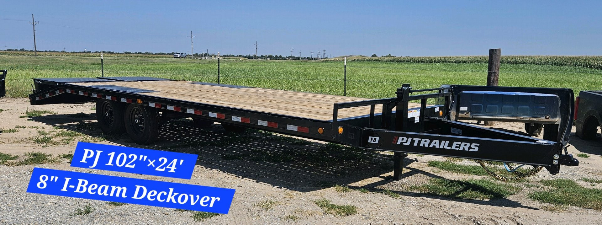 New 2026 PJ Trailers 8" I-Beam Deckover (F8) 102" x 24' Flatbed Trailer
