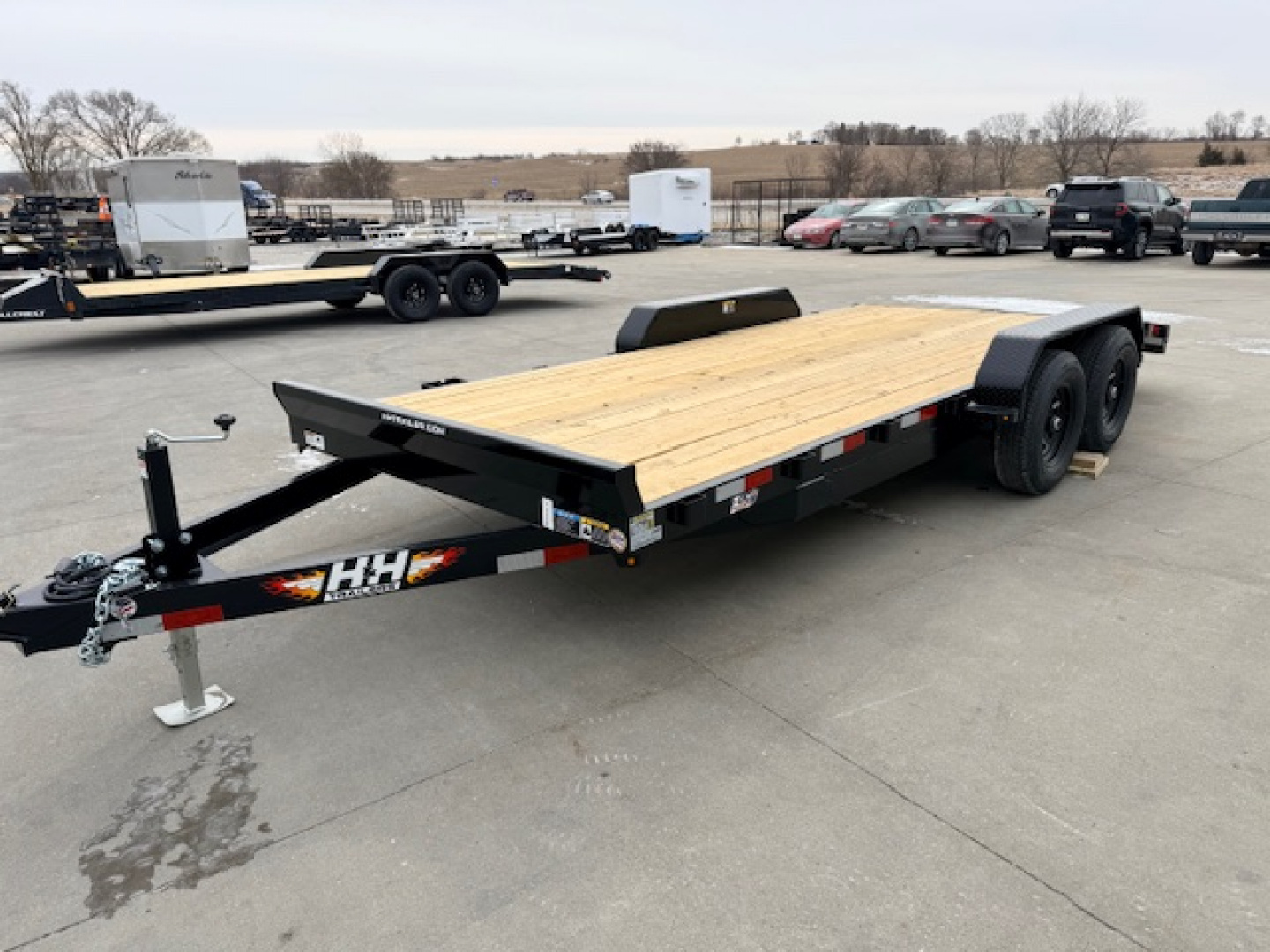 New 2026 H&H Black 82"x16'+2' 10k Car Hauler Trailer