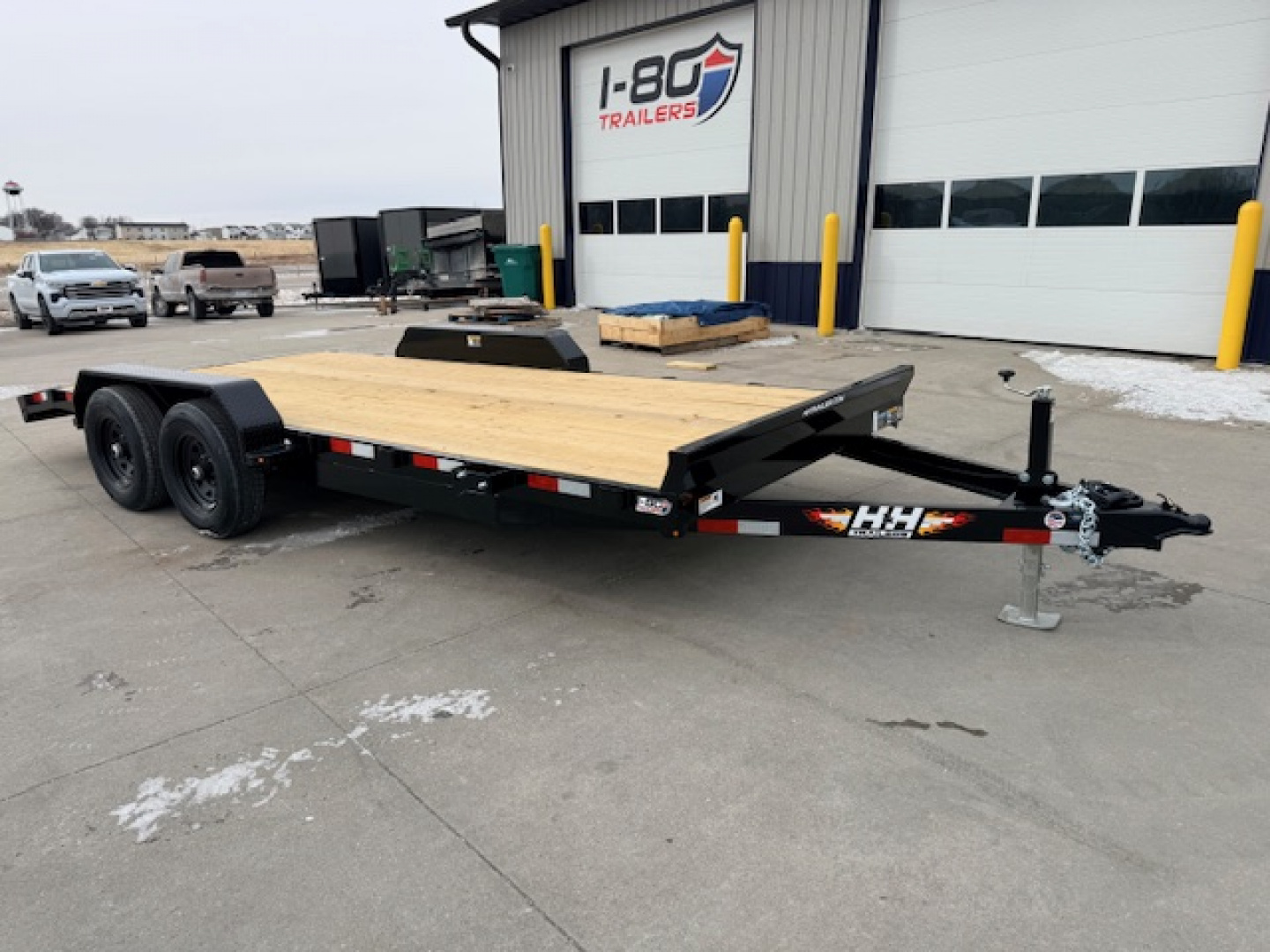 New 2026 H&H Black 82"x16'+2' 10k Car Hauler Trailer