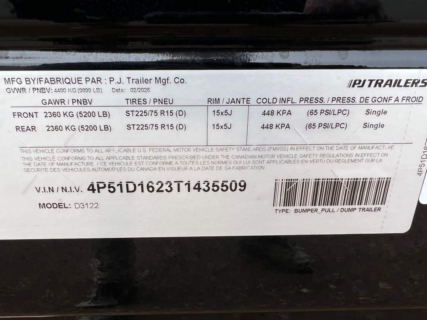 New 2026 PJ Trailers 12 D3 Dump Dump Trailer