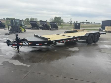 New 2026 H&H Black 82 x16'+6' 22k Topline I-Beam Gravity Tilt Equipment Trailer