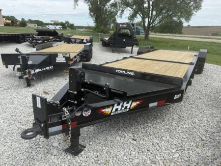 New 2026 H&H Black 82 x16'+8' 17.6k Topline I-Beam Gravity Tilt Equipment Trailer