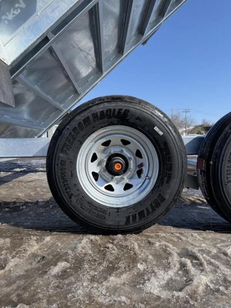 New 2026 N&N Galvanized 7X14 Dump Trailer w/Combo Gate 15K