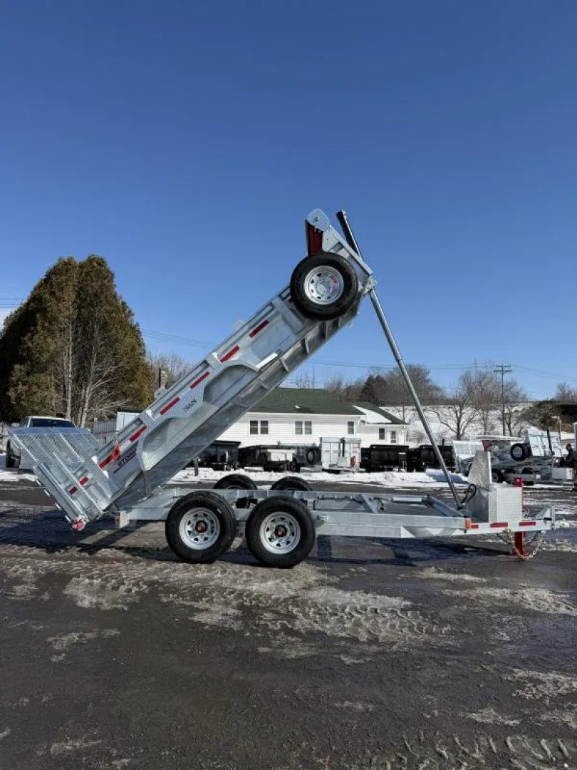 New 2026 N&N Galvanized 7X14 Dump Trailer w/Combo Gate 15K