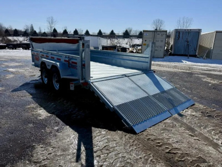 New 2026 N&N Galvanized 7X14 Dump Trailer w/Combo Gate 15K