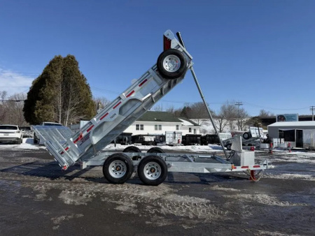 New 2026 N&N Galvanized 7X14 Dump Trailer w/Combo Gate 15K