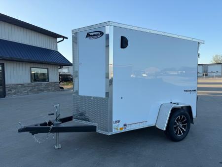 New 2026 Formula Traverse White 5'x8' 3k Flat Top V-Nose Enclosed Cargo Trailer